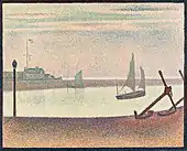 Georges Seurat, The Channel at Gravelines/Evening View of a Harbour with Two Sailboats, 1890. Seized from Paul Rosenberg in 1941. To Galerie Fischer in 1942.