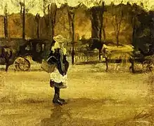 A Girl in the Street, Two Coaches in the Background1882Private collection (F13)