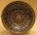 Glazed stoneware dish from Thailand, Sankampaeng ware, 15th century