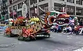 Dragon boat-replica float in 2008 parade. The festival includes races with actual dragon boats.