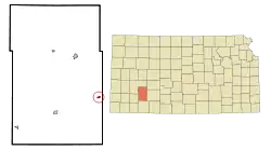 Location within Gray County and Kansas