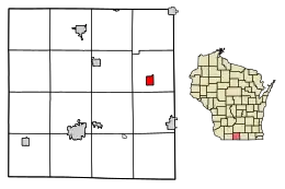 Location of Albany in Green County, Wisconsin.