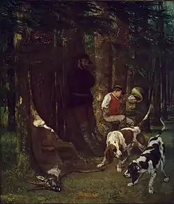 Gustave Courbet, 1856, The Quarry (La Curée), oil on canvas, 210.2 x 183.5 cm, Museum of Fine Arts, Boston