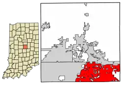 Location of Fishers in Hamilton County, Indiana.