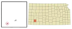Location within Haskell County and Kansas