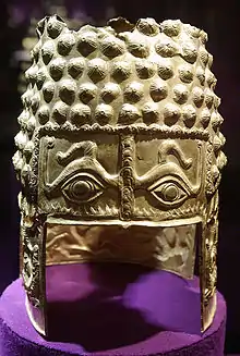Golden Dacian helmet of Cotofenesti, in Romania