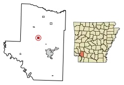 Location of Washington in Hempstead County, Arkansas.