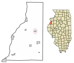 Location of Raritan in Henderson County, Illinois.