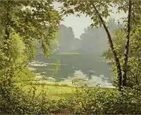 Henri Biva, Tranquility, oil on canvas, 61 x 74 cm, Signed and dedicated "a mes chers enfants Lison et Marcelle Maitre, Henri Biva"