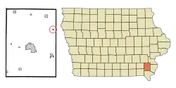 Location of Mount Union, Iowa
