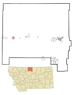 Location of Rudyard, Montana