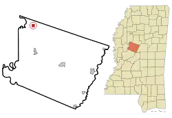 Location of Cruger, Mississippi