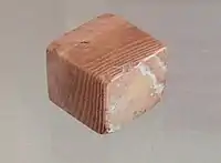 Indus Valley Civilization weight in veined jasper, excavated in Susa in a 12th-century BCE princely tomb. Louvre Museum Sb 17774.