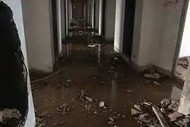 Dilapidated interior of the building