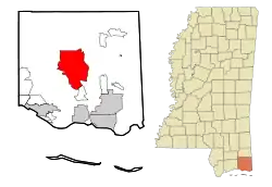 Location of Vancleave, Mississippi