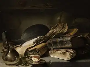 Dutch Vanitas Still Life with Books by Jan Lievens