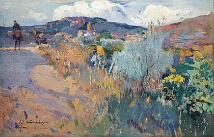 View of L'Aleixar (c. 1915-1919). 62.5 × 92.5 cm. Bilbao Fine Arts Museum.