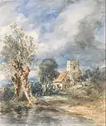Watercolour of St Giles by John Constable, (1834)