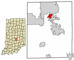 Location of New Whiteland in Johnson County, Indiana