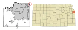 Location within Johnson County and Kansas