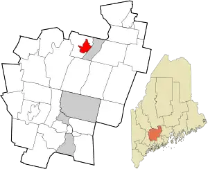 Location in Kennebec County and the state of Maine
