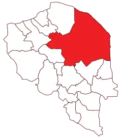 Location of Kerman County in Kerman province