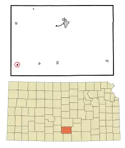 Location within Kingman County and Kansas