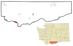 Location of Lyle in Klickitat County, Washington