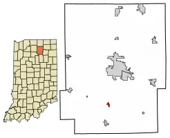 Location of Claypool in Kosciusko County, Indiana