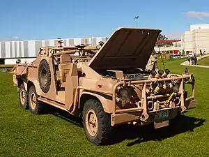 A Long Range Patrol Vehicle on display at the Australian Defence Force Academy