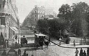 Rue Alsace-Lorraine in Toulouse around 1885 (on the right the square du Capitole)