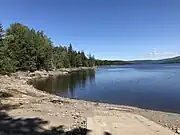 View of Lake Francis at the public boat launch along U.S. Route 3