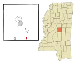Location of Walnut Grove, Mississippi