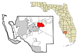 Location in Lee County and the state of Florida