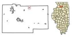 Location of Harmon in Lee County, Illinois.