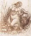 Study for Leda and the Swan by Leonardo, c. 1504