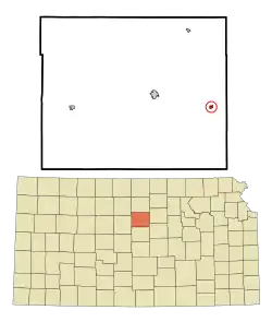 Location within Lincoln County and Kansas