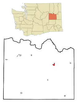 Location of Davenport, Washington