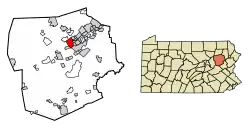 Location of Larksville in Luzerne County, Pennsylvania.