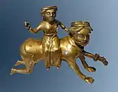 Aquamanile in the form of Phyllis and Aristotle, perhaps Mosan region, c. 1400–1450