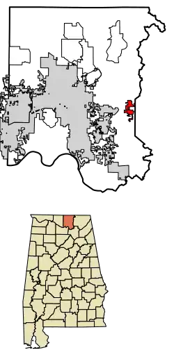 Location of Gurley in Madison County, Alabama.