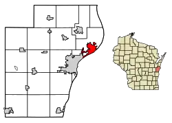 Location of Two Rivers in Manitowoc County, Wisconsin.