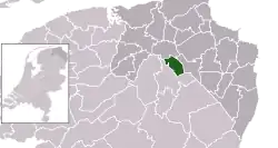 Highlighted position of Haren in a municipal map of Groningen