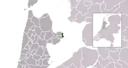 Highlighted position of Enkhuizen in a municipal map of North Holland