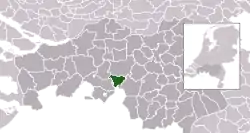 Highlighted position of Goirle in a municipal map of North Brabant