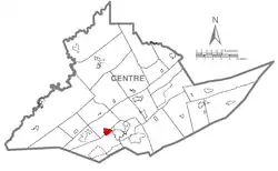 Location within Centre County