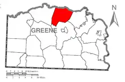 Location of Washington Township in Greene County
