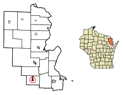 Location of Coleman in Marinette County, Wisconsin.