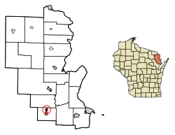 Location of Pound in Marinette County, Wisconsin.