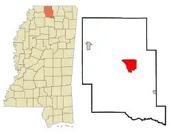 Location of Holly Springs, Mississippi